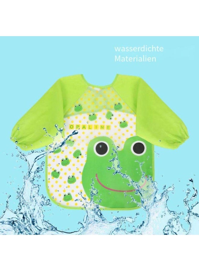 Waterproof and washable nursing bib with long sleeves for infants and children - Image 1